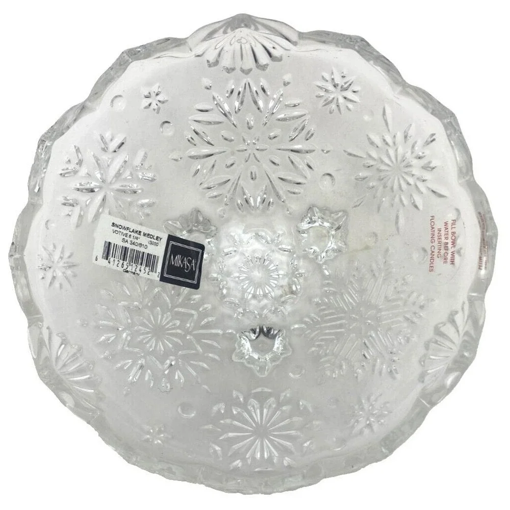 Mikasa Chrystal Snowflake Medley Votive 6 1/4